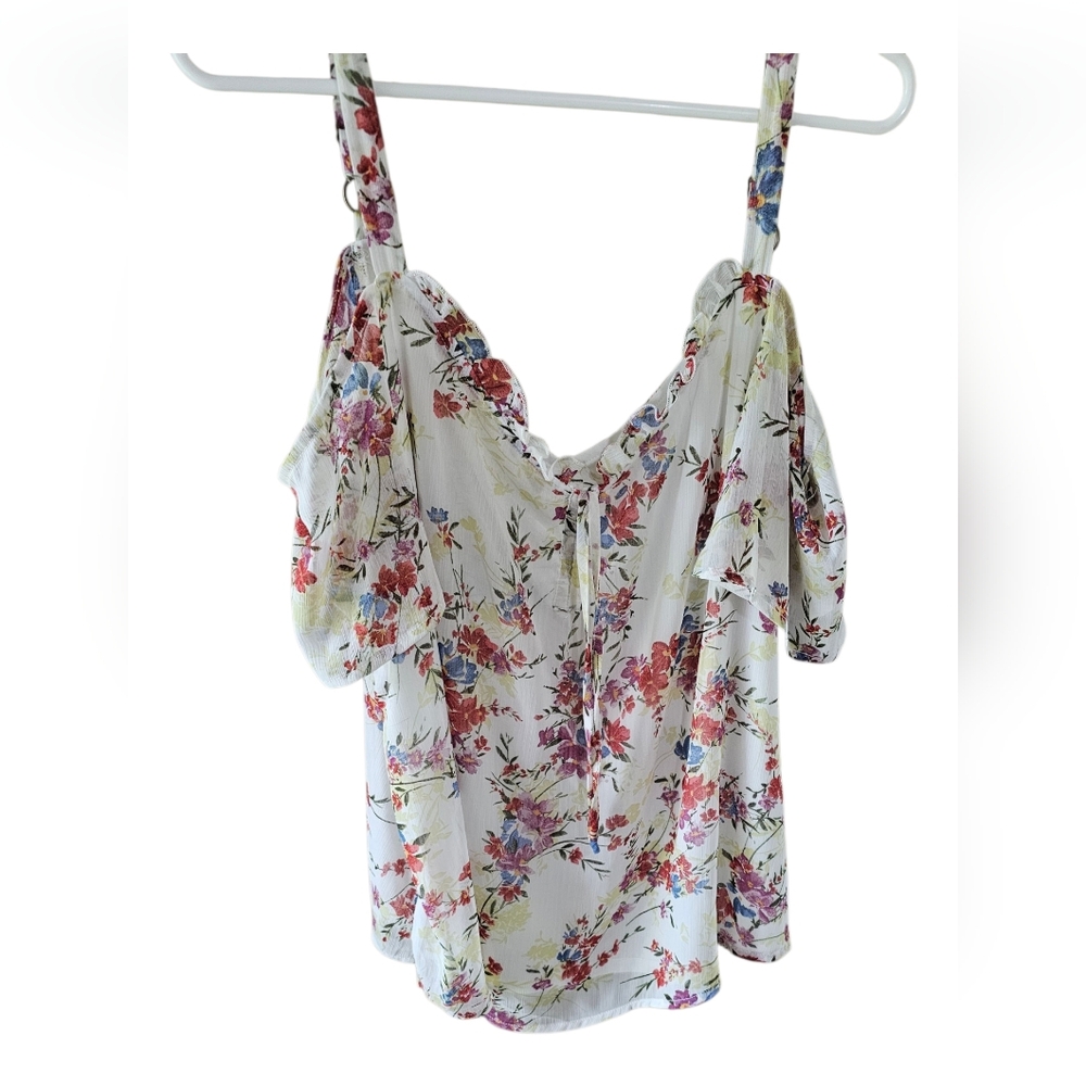 Maurices Floral Cold Shoulder Blouse Nwt Size Xxl